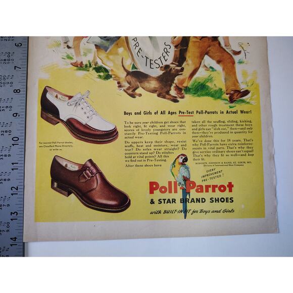 1946 Poll-Parrot Shoes Print Ad Happy Kids Marching Band Parade Yellow Ephemera - Picture 7 of 7